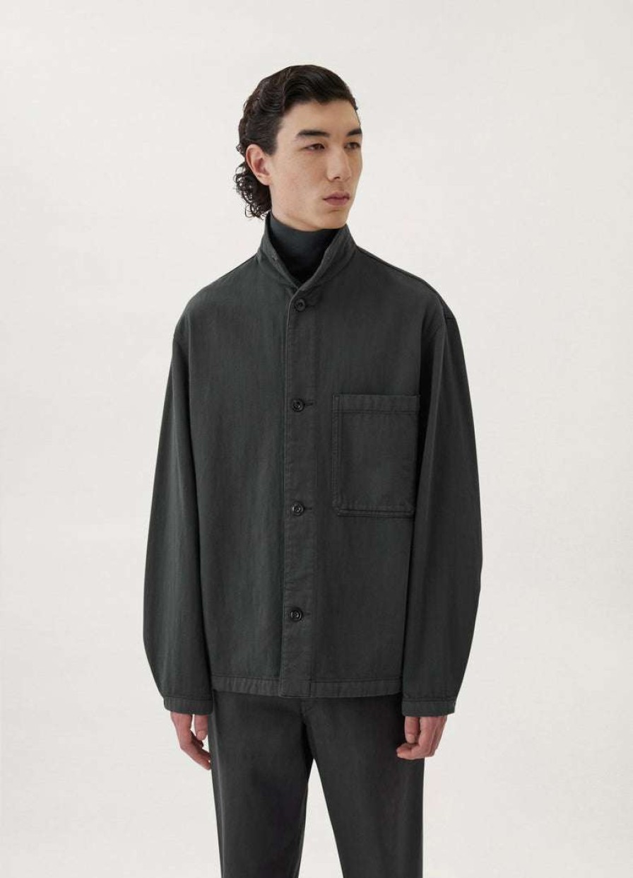 Men * | Lemaire-Uk Stand Collar Overshirt