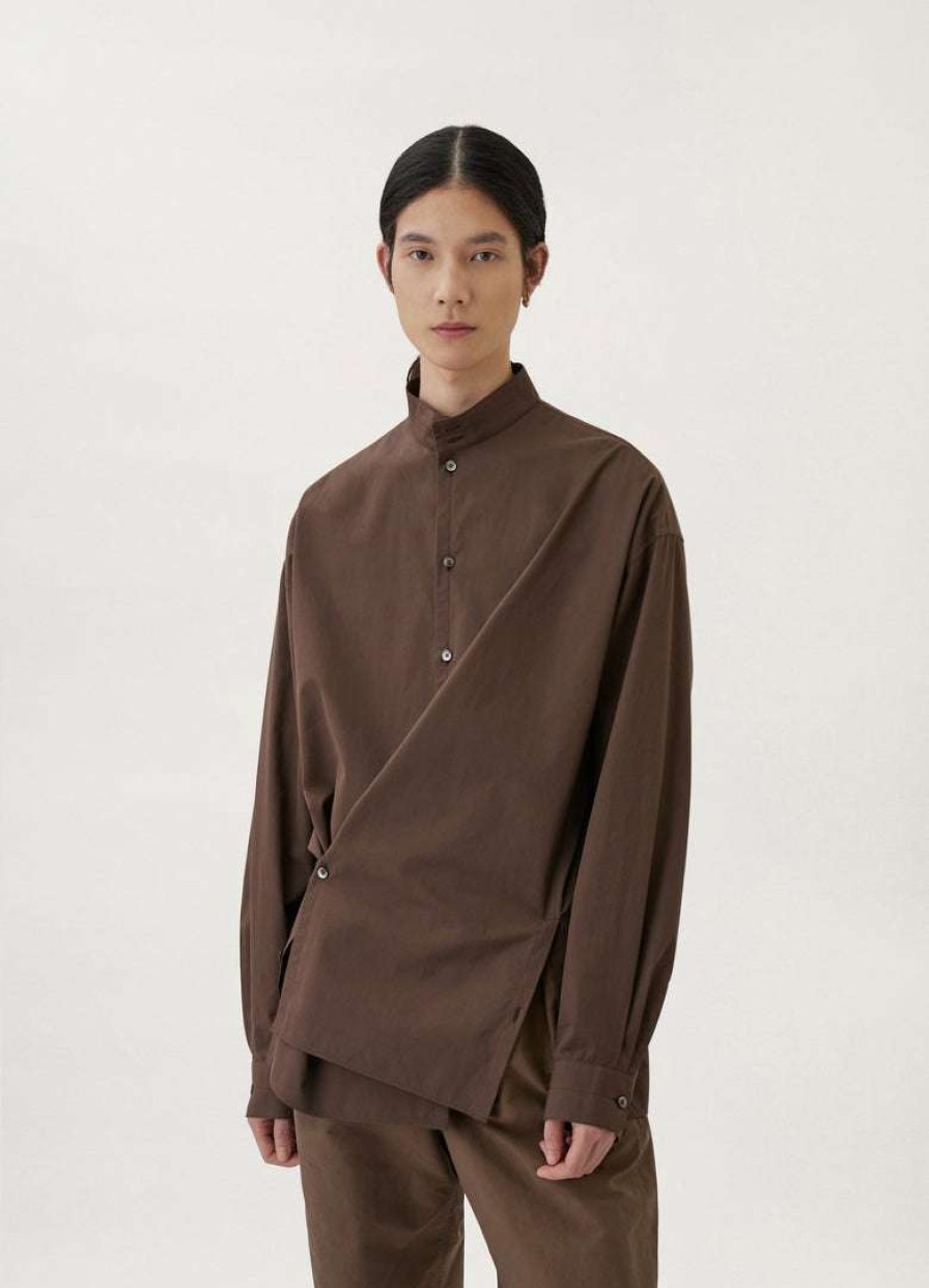 Men * | Lemaire-Uk Stand Collar Twisted Shirt