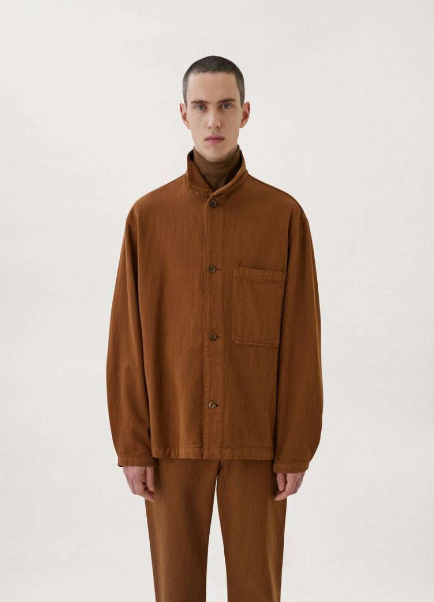 Men * | Lemaire-Uk Men Stand Collar Overshirt