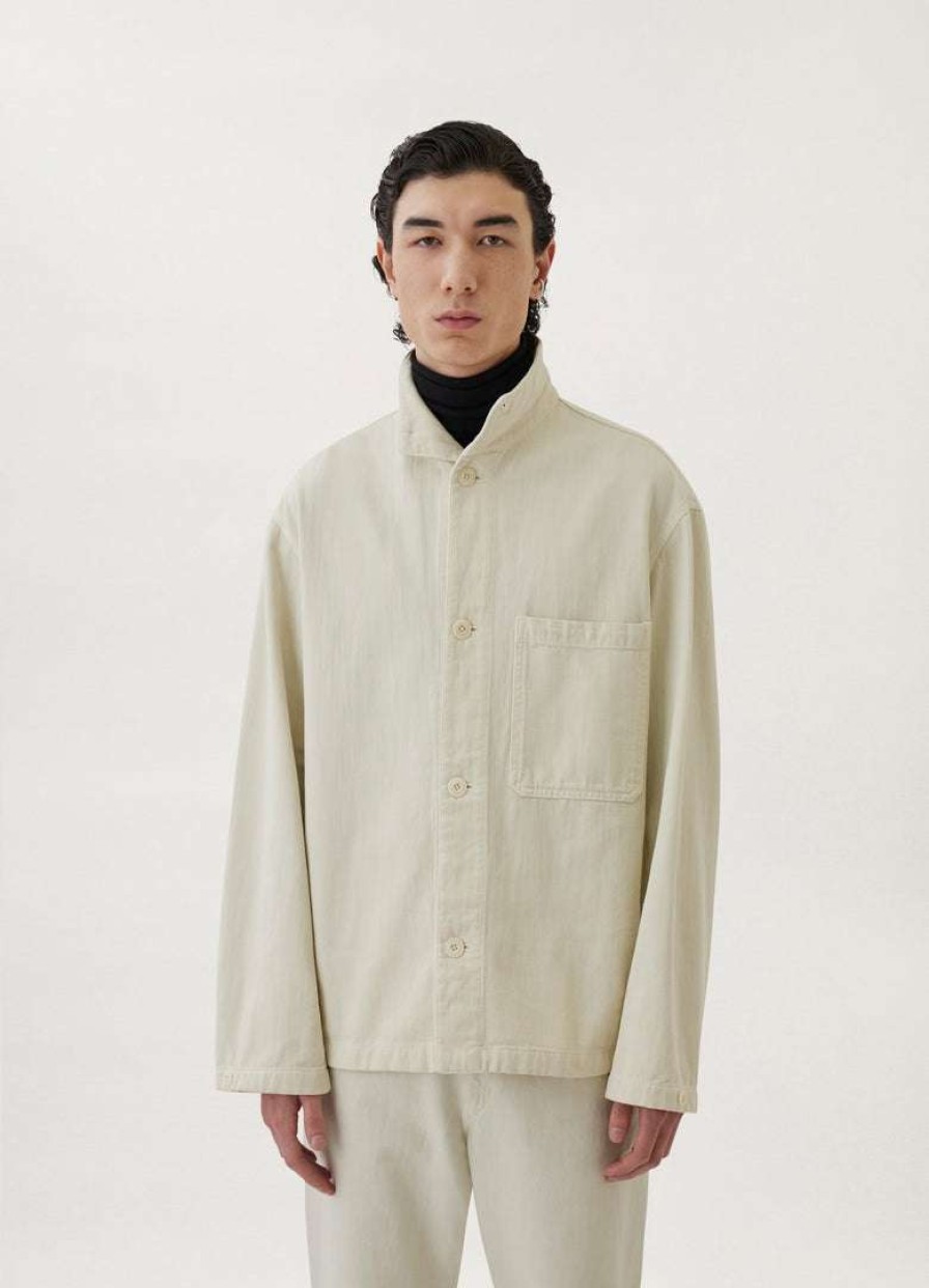 Men * | Lemaire-Uk Stand Collar Overshirt