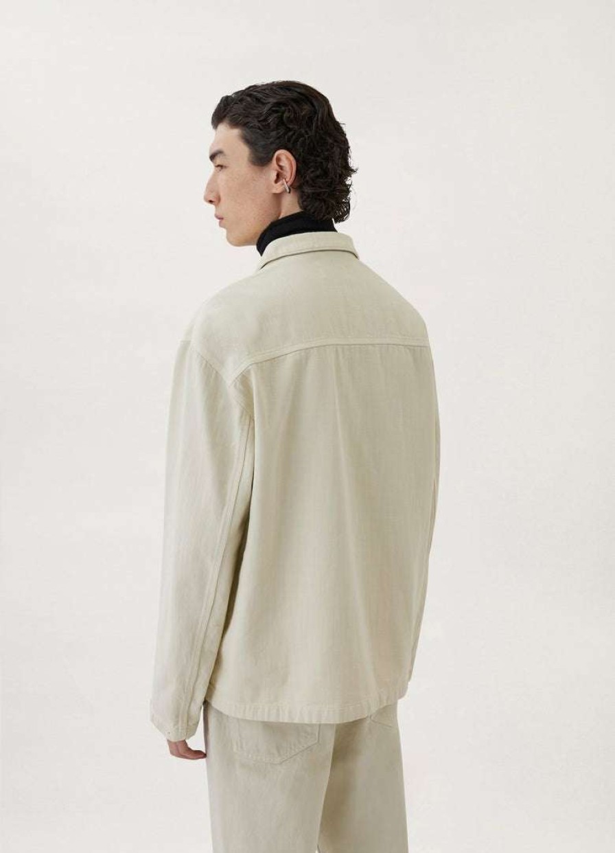 Men * | Lemaire-Uk Stand Collar Overshirt